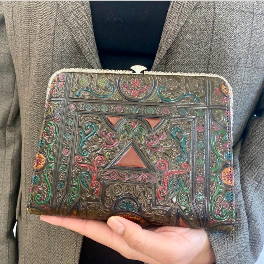 Elegant Multicolor Embossed Clutch